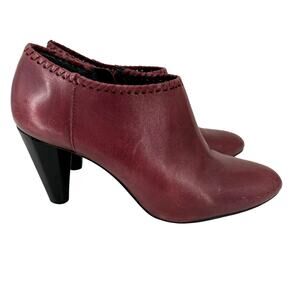 Jack Rogers Ankle Boot Size 7.5 Oxblood Red Leather Gracyn Heel Bootie